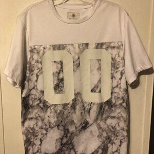 On The Byas grey and white marble jersey with printed white “00” on front